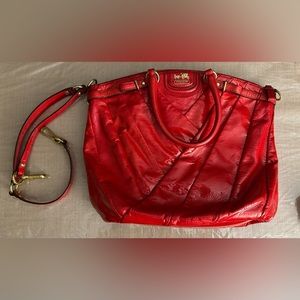 COACH 21299 MADISON DIAGONAL PATENT LINDSEY SATCHEL